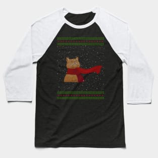 Knitted Cat Baseball T-Shirt